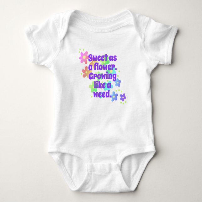 "Sweet as a Blume" Niedlich Rainbow Baby Bodysuit Strampler (Vorderseite)
