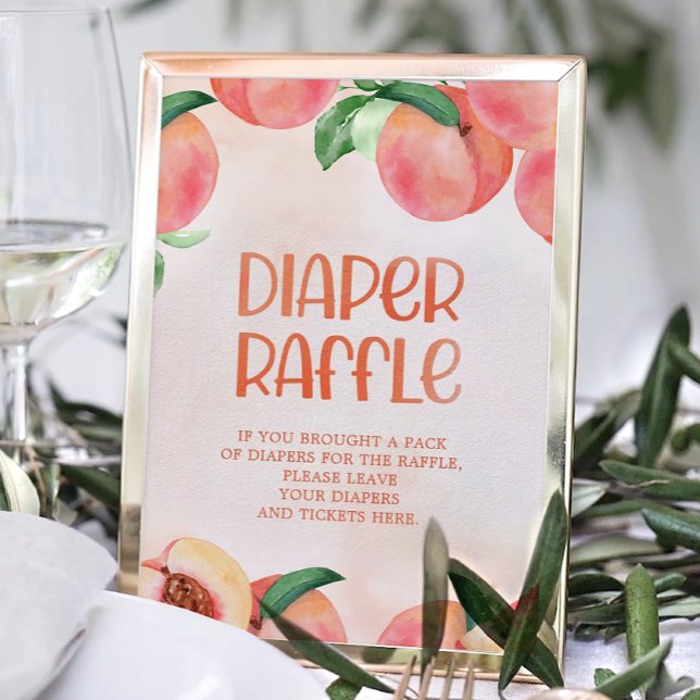 Sweet as a Peach Baby Duwer Windel Raffle Sign Poster (Von Creator hochgeladen)