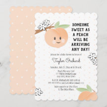 Sweet as a Peach Baby Shower Einladungen