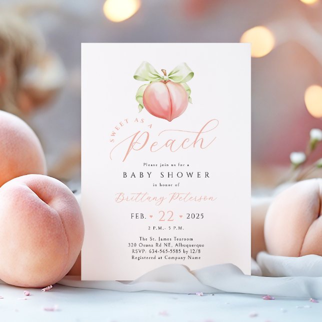 Sweet as a Peach Baby shower Invitation (Créateur téléchargé)