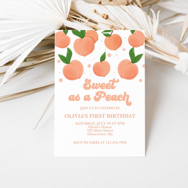 Sweet as a Peach Birthday Einladung (Von Creator hochgeladen)