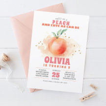 Sweet as a Peach Birthday Einladungen