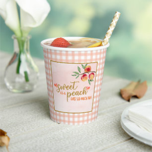 Sweet as a Peach Birthday Paper Cups Pappbecher