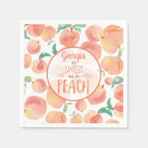 Sweet as a Peach Birthday Party Napkins