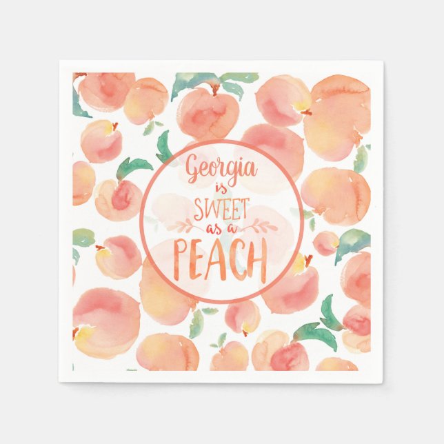 Sweet as a Peach Birthday Party Napkins Serviette (Vorderseite)