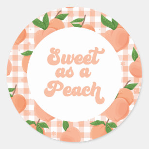 Sweet as a Peach Birthday Runder Aufkleber