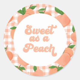 Sweet as a Peach Birthday Runder Aufkleber
