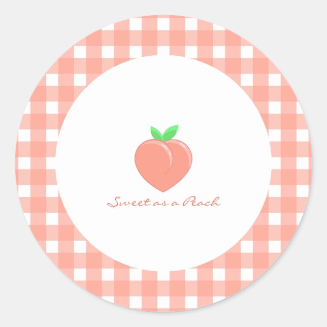 Sweet as a Peach Birthday Runder Aufkleber (Vorderseite)