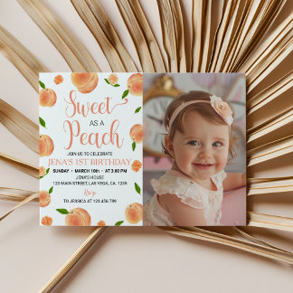 Sweet as a Peach Foto Einladung zum Geburtstag