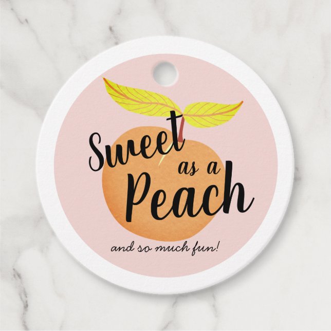 Sweet as a Peach Girl Birthday Danke Geschenkanhänger (Vorderseite)