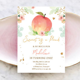 Sweet as a Peach Girl Pfirsiche 1. Geburtstag I Einladung