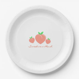 Sweet as a Peach Girly Birthday Pappteller