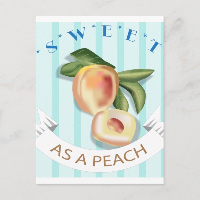 Sweet as a Peach Postcard Postkarte (Vorderseite)