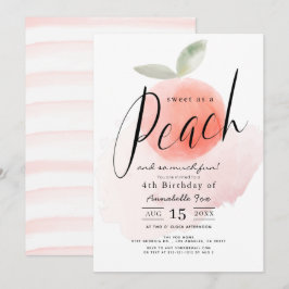 Sweet as a Peach Watercolor Invitation d'anniversa