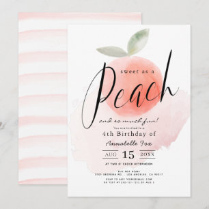 Sweet as a Peach Watercolor Invitation d'anniversa
