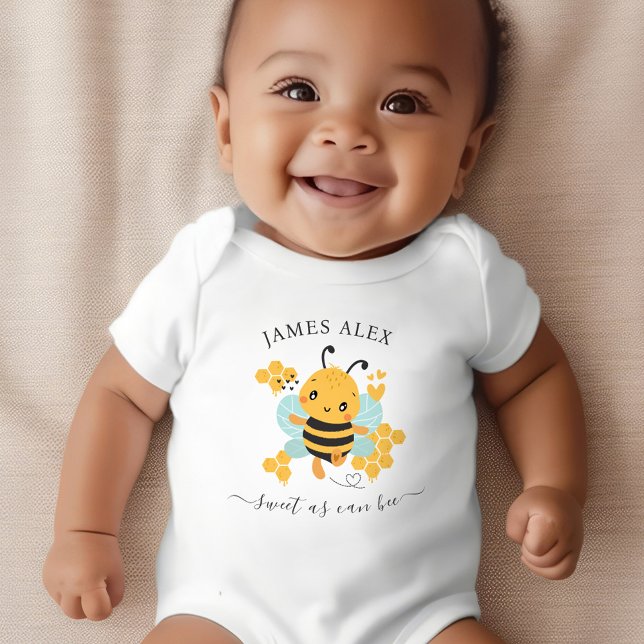 Sweet as can be Baby Boy Name Strampler (Sweet as can bee Baby Boy Name Baby Bodysuit)