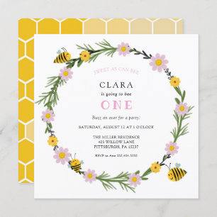 Sweet As Can Bee Anniversaire Invitation