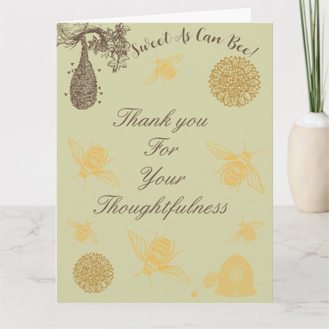 Sweet as Can Bee Baby Dusche Danke Karte (Vorderseite)