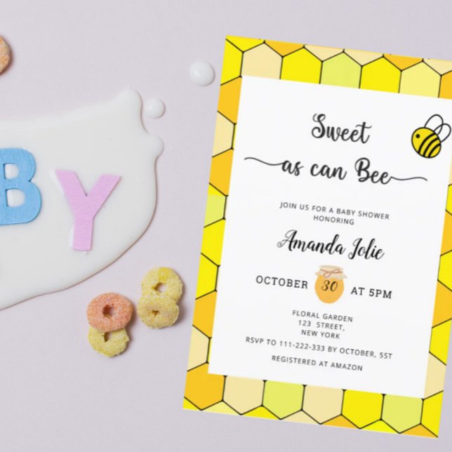 Sweet as can bee baby dusche einladung (Von Creator hochgeladen)
