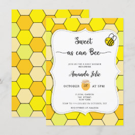 Sweet as can bee baby dusche einladung