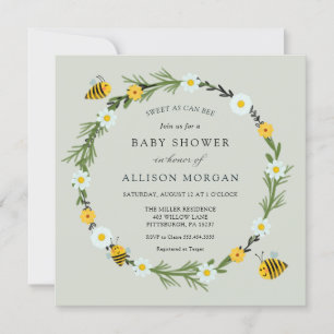 Sweet as Can Bee Baby Dusche Einladung