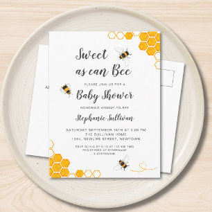 Sweet as Can Bee Baby Dusche Einladungspostkarte