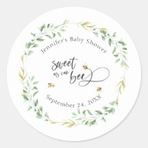 Sweet as Can Bee Baby Dusche Personalisiert