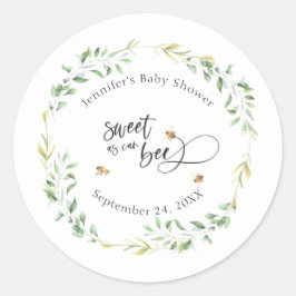 Sweet as Can Bee Baby Dusche Personalisiert Runder Aufkleber