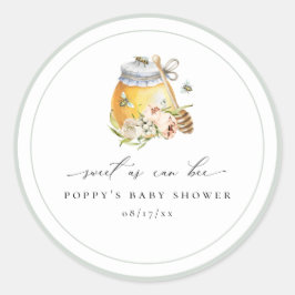 Sweet as Can Bee Baby Dusche Runder Aufkleber
