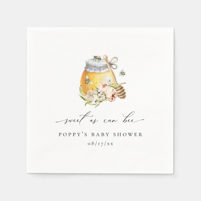 Sweet as Can Bee Baby Dusche Serviette (Vorderseite)