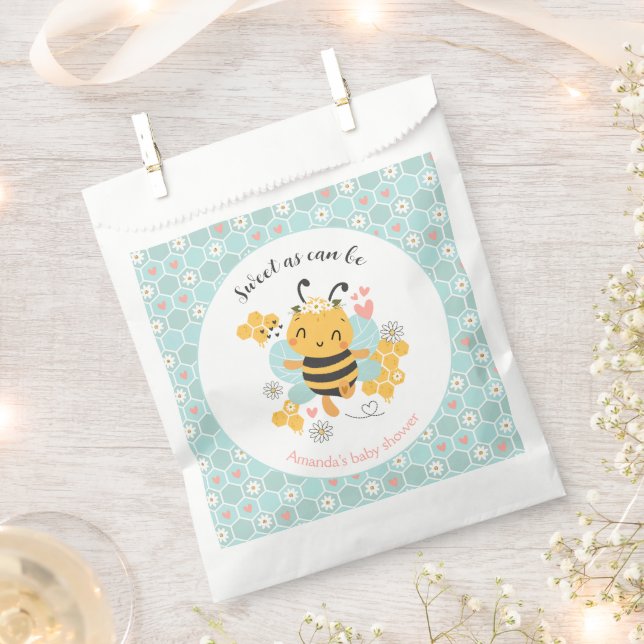 Sweet as Can Bee Baby Girl Shower Geschenktütchen (Ausgeschnitten)