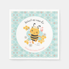 Sweet as Can Bee Baby Girl Shower Serviette