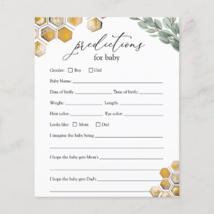 Sweet as Can Bee Baby Predictions Card