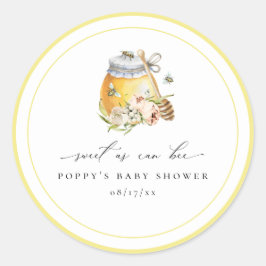 Sweet as can bee Baby Shower Classic Round Sticker