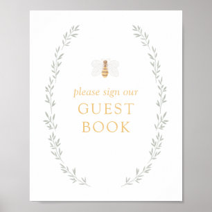 Sweet as Can Bee Baby Shower Gästebuchzeichen Poster