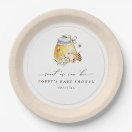 Sweet as can bee Baby Shower Paper Plate Pappteller