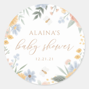 Sweet as can Bee Baby Shower Runder Aufkleber
