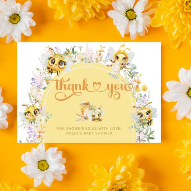 Sweet as can bee Floral Baby Dusche Danke Karte (Von Creator hochgeladen)