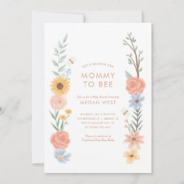 Sweet as can Bee Floral Baby Shower Einladung