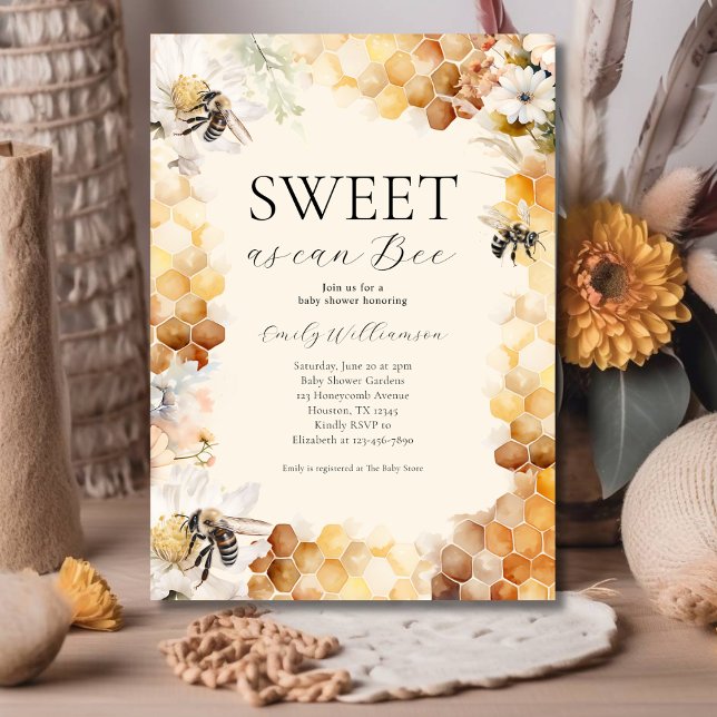 Sweet as can bee gender neutrale Baby Dusche Einladung (Von Creator hochgeladen)
