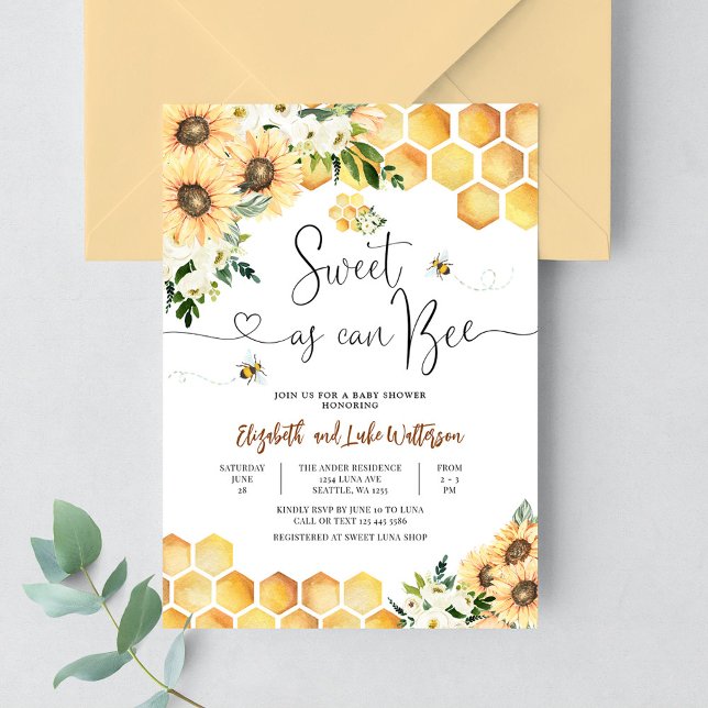 Sweet as can bee gender neutrale Baby Dusche Einladung (Von Creator hochgeladen)