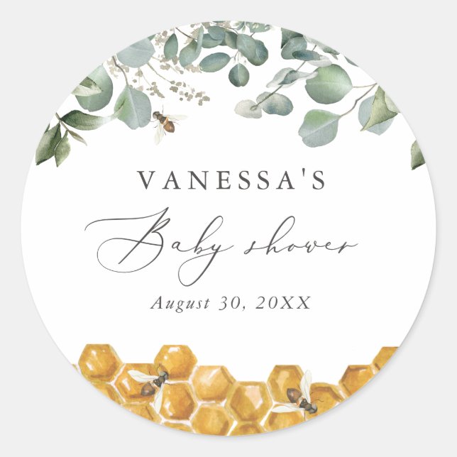 Sweet as Can bee Greenerity Baby Dusche Runder Aufkleber (Vorderseite)