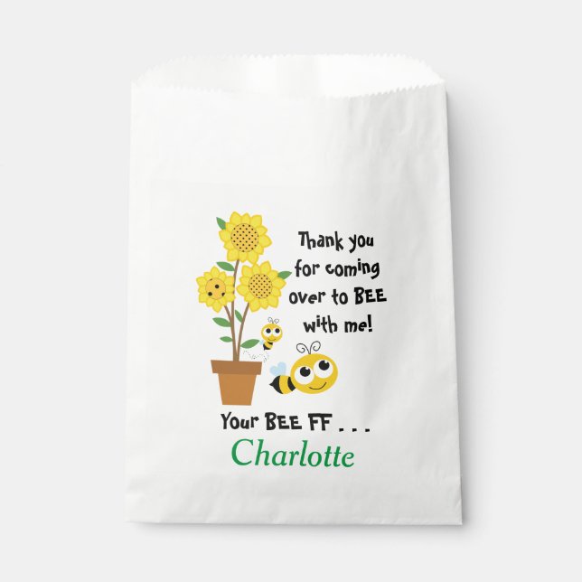 Sweet as Can BEE Gunst oder Party Bags Geschenktütchen (Vorderseite)