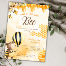 Sweet As Can Bee Honey Bear Baby Shower Yellow