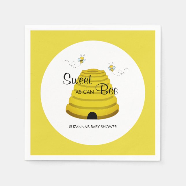 Sweet as can bee Honey Bee Hive Baby Shower Serviette (Vorderseite)