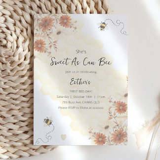 Sweet As Can bee Honey Boho ersten Geburtstag Einladung