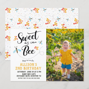 Sweet as can Bee Photo Anniversaire Invitation