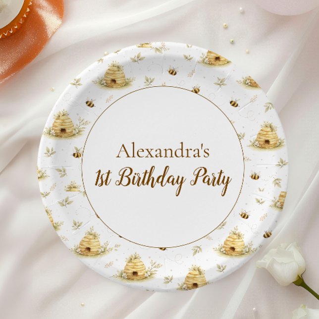 Sweet As Can Bee Wild One Birthday Pappteller (Von Creator hochgeladen)