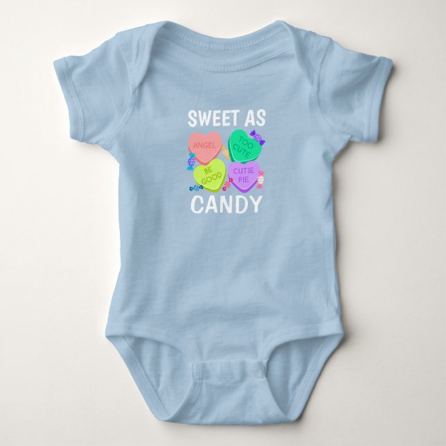 Sweet as Candy Valentine's Day Baby Bodysuit Strampler (Vorderseite)