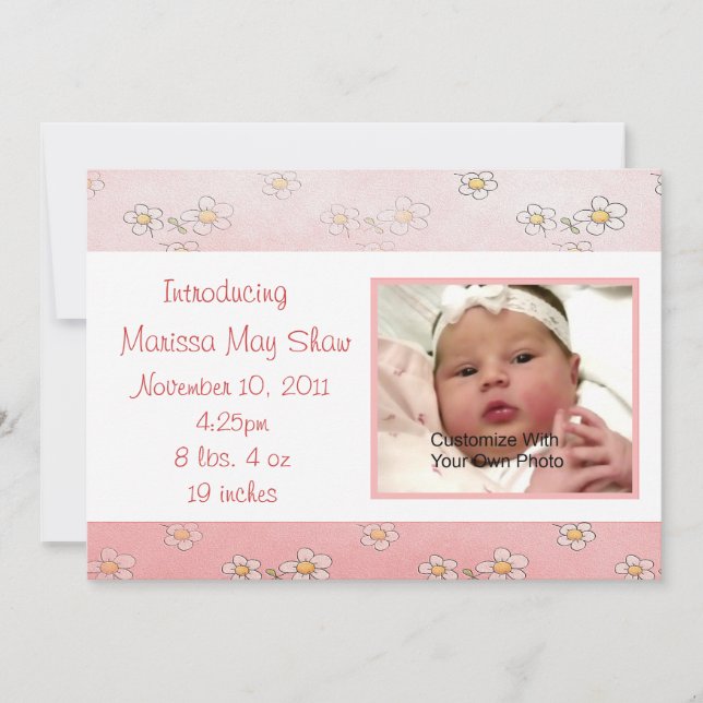 Sweet As Daisy's Baby Faire-part de naissance (Devant)